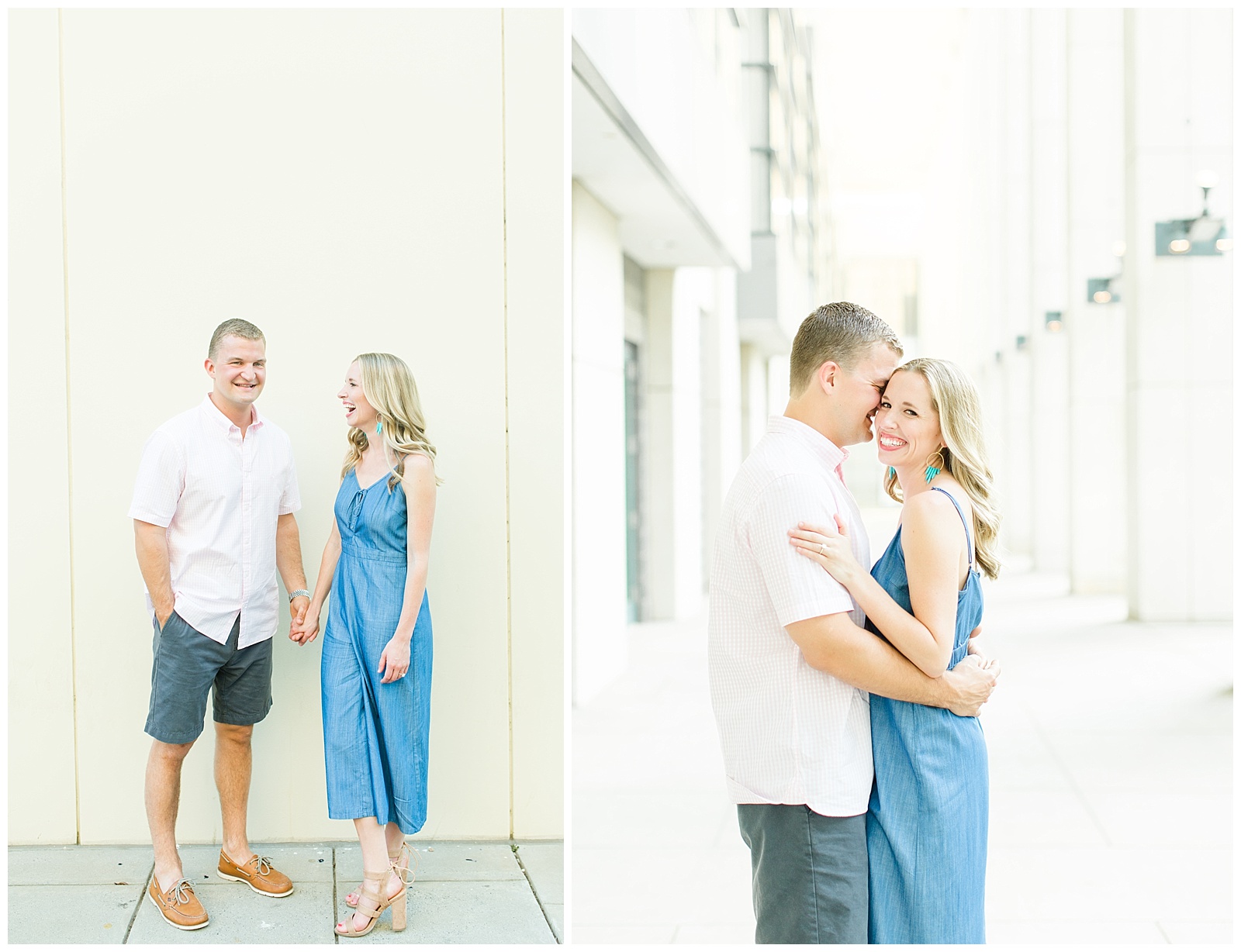 Engagement session- couple laughing 