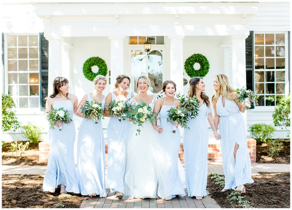 bridal party portraits Leslie Alford Mims House wedding